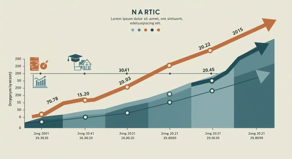 Infographic illustrating enrollment trends and program shifts in US higher education over the next three years.