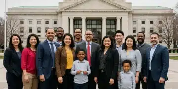 Diverse families benefiting from federal family leave programs