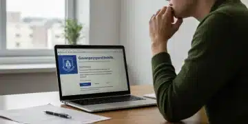Person reviewing unemployment benefit information on a laptop for 2025 federal guidelines.