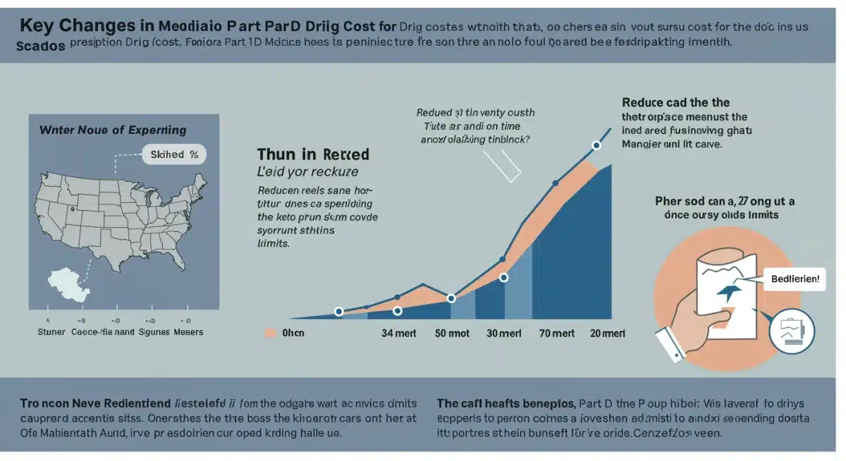 Infographic showing 2025 Medicare Part D prescription drug cost changes