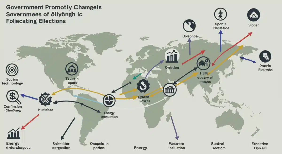 Infographic showing government policy impact on economic sectors.
