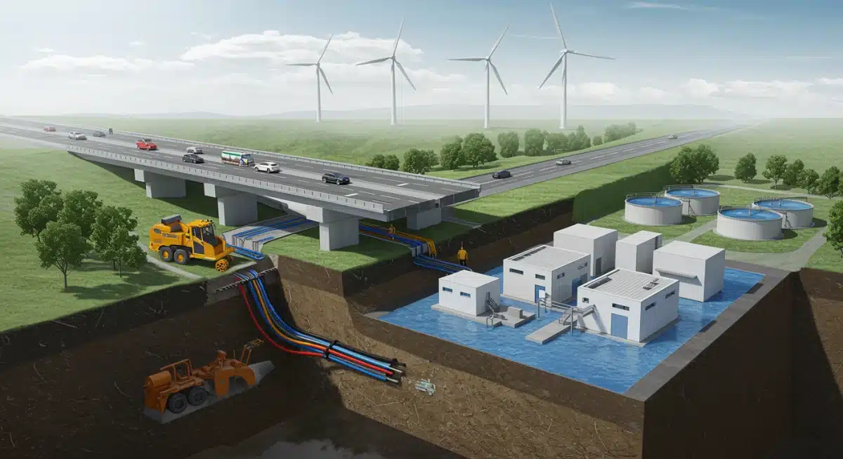 Diagram showing various interconnected infrastructure projects for 2026