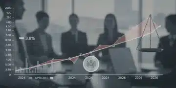 Graph showing U.S. unemployment rate stabilization at 3.8% through 2026, economic balance