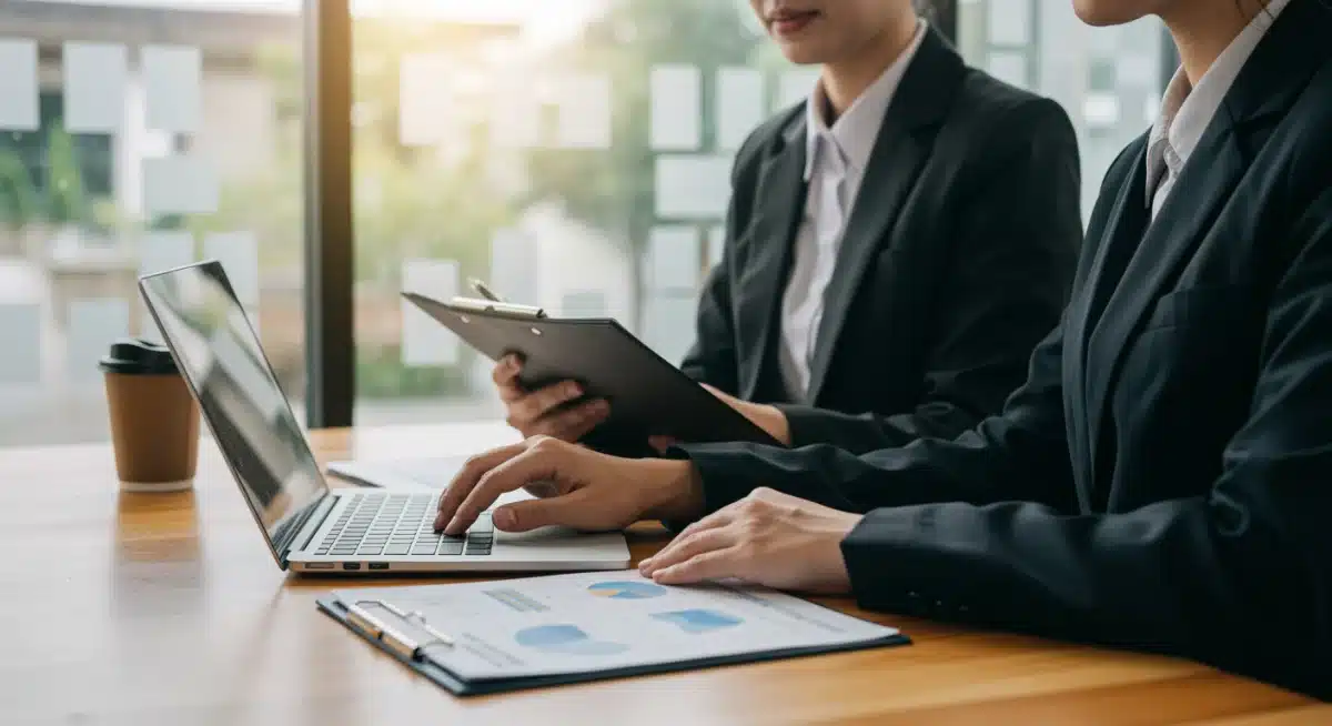 Small business owner consulting with a financial advisor about future tax strategies.