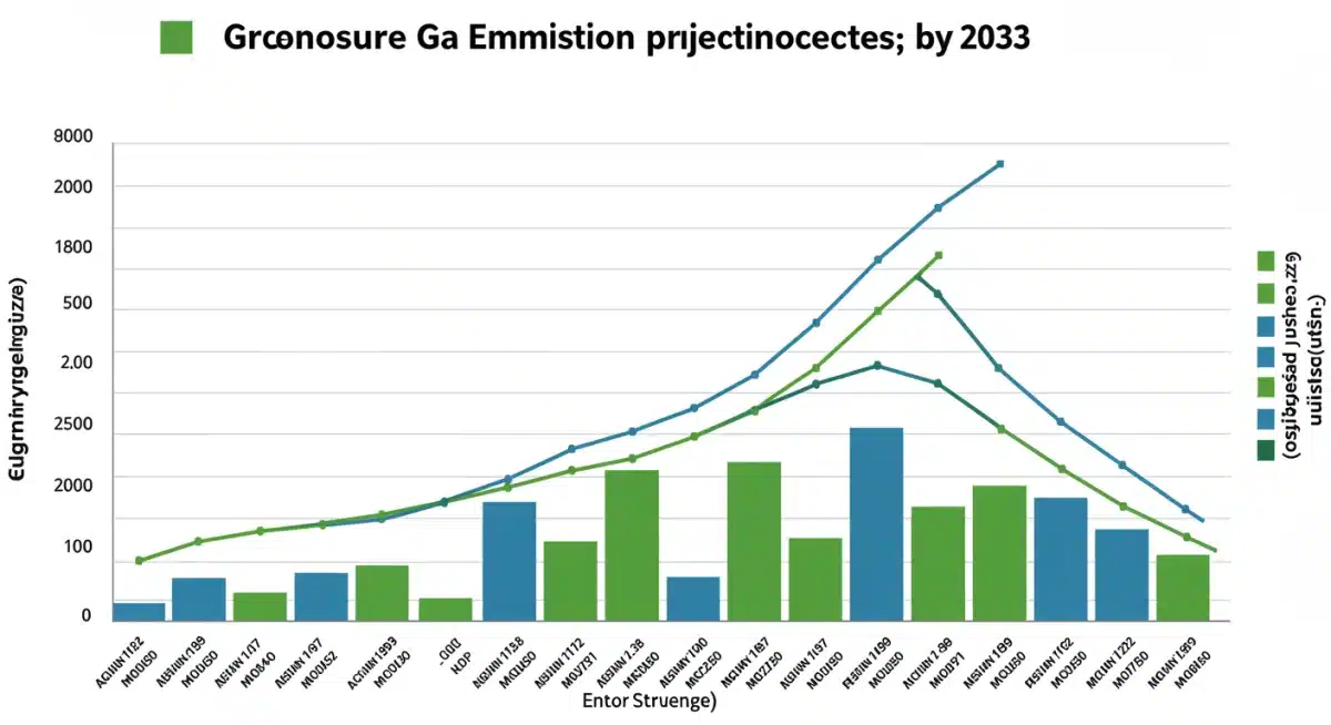 Graph showing projected U.S. greenhouse gas emissions reduction by 2030.