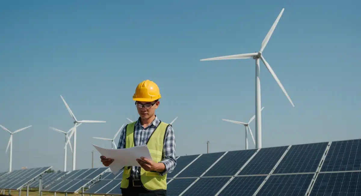 Engineer working on green technology project, symbolizing sustainable careers.