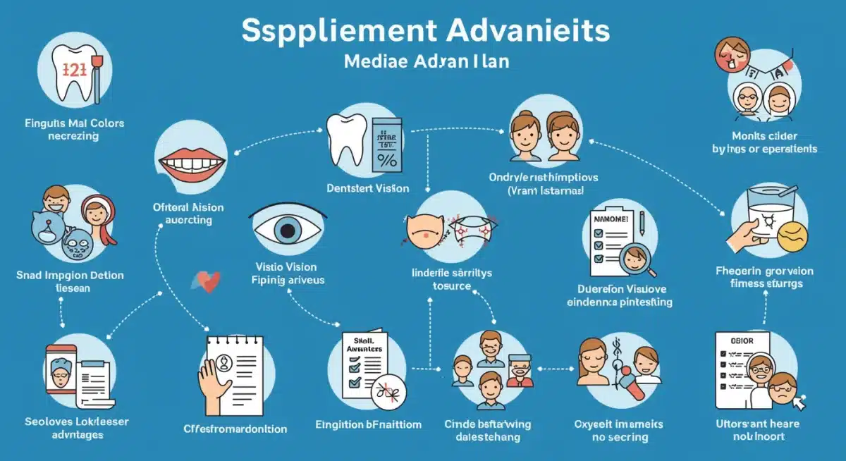 Infographic showing Medicare Advantage supplemental benefits