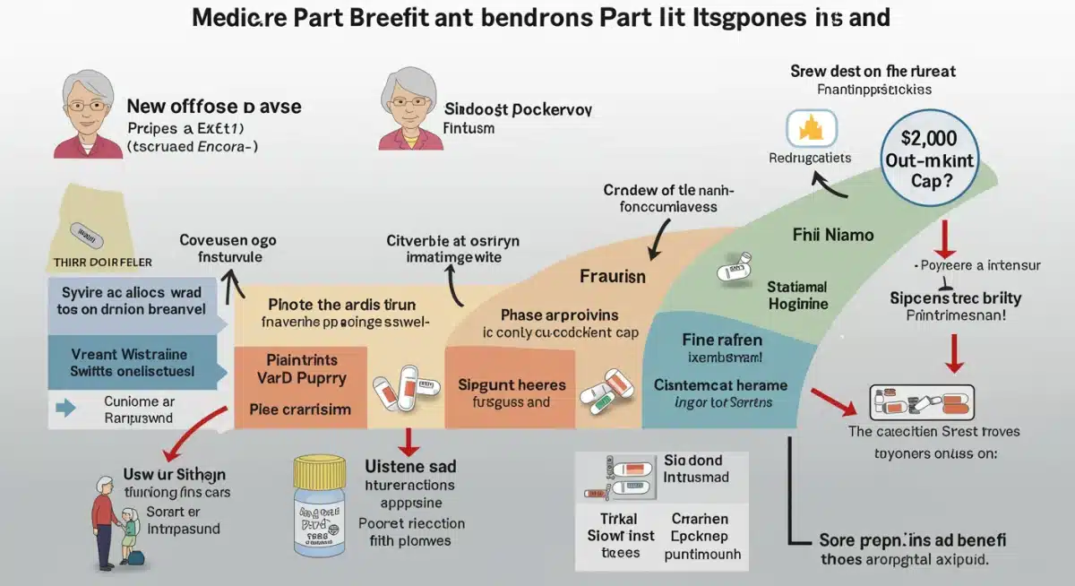Infographic showing Medicare Part D benefit redesign with 00 cap