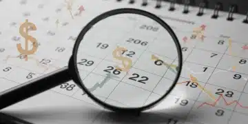 Calendar 2026 with financial symbols, representing federal benefits adjustments and COLA increase.