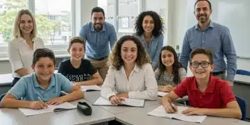 Teachers and students in a modern classroom, symbolizing effective teacher shortage solutions