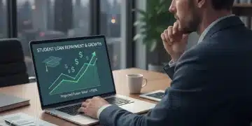 Student navigating complex financial documents on a laptop, symbolizing student loan forgiveness planning.