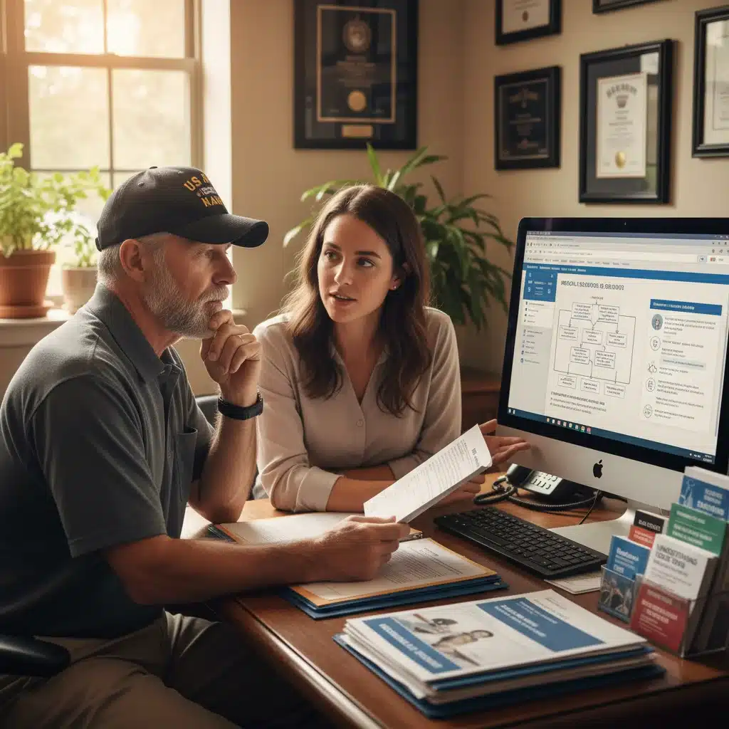 Veteran consulting with a VA benefits counselor
