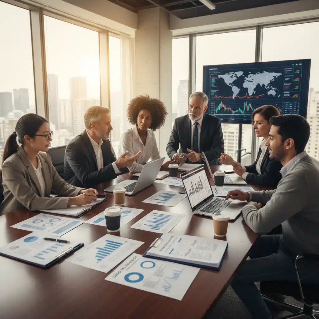 Diverse investors discussing diversified portfolio strategies for economic changes