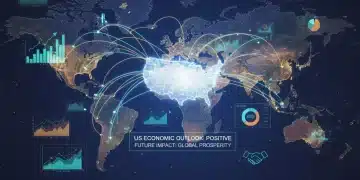 Global trade routes converging on the United States, symbolizing new trade agreements and economic impact.